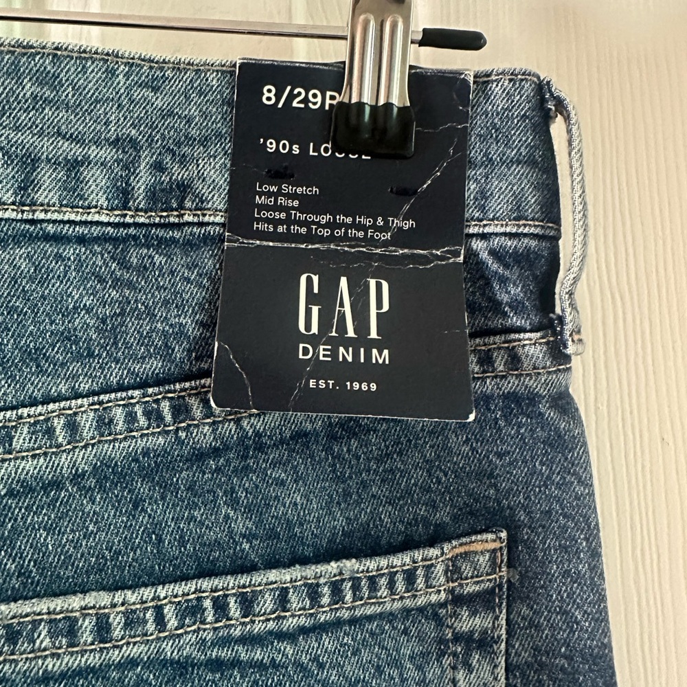 GAP Blue Straight Leg Jeans with Classic Indigo Wash - Picture 7 of 13